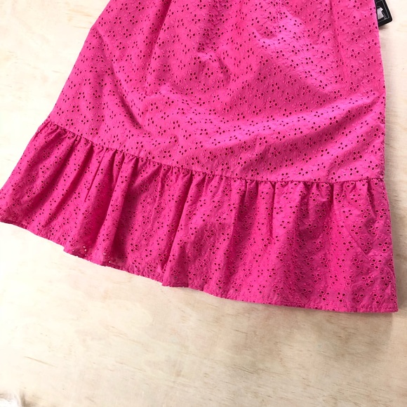 NWT Crown & Ivy Pink Eyelet Off Shoulder Dress - Picture 3 of 8